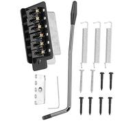 Generic ST Guitar Tremolo Bridge with Roller for Smooth Vibrato Motion Suitable for Musicians of All Levels Copper-Zinc Alloy and Steel Construction (Black)