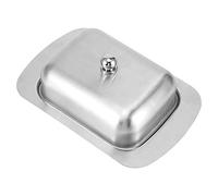 Generic Stainless Steel Butter Dish Double Insulated with Lid for Kitchen Accessories, 7.3 X 4.8 X 2.8in, Silver, Fits Refrigerator or Table