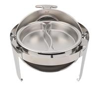 Generic Stainless Steel Chafer Complete Set 6L Chafing Dish with Mirror Polishing Easy to for Dining (2 Compartment Pan)