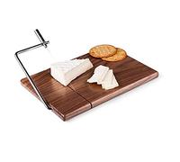 Generic Stainless Steel Cheese Grater Board Wire Butter Cutter with Non Slip Base Premium Cheese Grater for Kitchen and Home Use Imported Sapele Wood 25x17 5x1 8cm 640G (Green)
