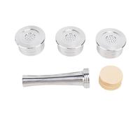 Generic Stainless Steel Coffee Capsule, Reusable Coffee Pods Refillable Filter, Compatible with Delta Q Machine, Ideal for Refillable Pods (with Paper Filters Brush Spoon Press Hammer)