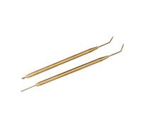 Generic Stainless Steel Double Headed Eyelash Lift Separator Tools for Lash Perming and Extension, 2pcs Eye Lash Lift Rods for Daily Makeup (Gold)