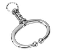 Generic Stainless Steel Durable Cattle Nose Ring for Dairy Cows, Light Weight Spring Loaded Bull Nose Clamp for Farm (Large W spring bull ring)