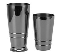 Generic Stainless Steel Durable Cocktail Mixer with Bottom Dishwasher Safe Boston Shaker for Home Bar, 304 Stainless Steel Glossy Cocktail Shaker for Parties, Picnics, and Barbecues (Black Coating)