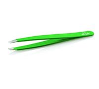 Generic Stainless Steel Eyebrow Tweezers with Slanted End - Green