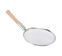 Generic Stainless Steel Fine Mesh Strainer Skimmer Spoon with Wooden Handle, Ergonomic Design Cooking Tool for Family Meals, Heatproof Filter Spoon (28CM)