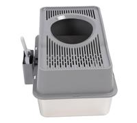 Generic Stainless Steel High Sided Anti-Splash Cat Box for Large Cats, Easy Clean Semi-Closed Design for Home Use