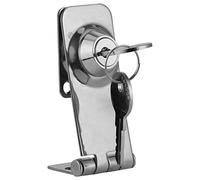 Generic Stainless Steel Keyed Hasp Locks Durable Locking Latch for Boat Yacht Safety Marine Accessory, Color: Silver, Length: 1-1/8in, Width: 3in