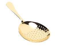 Generic Stainless Steel Multifunction Julep Strainer for Cocktail Bar, Quick to Strain, Ergonomic Handle, 6.10in Skimmer Spoon for Bartenders (Gold Plating)