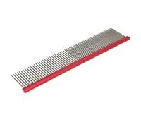 Generic Stainless Steel Pet Steel Comb 2 Different Densities Rounded Ends for Dog Grooming Comb (Red 16cm/6.3in)