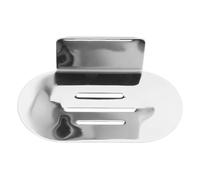 Generic Stainless Steel Punch-free Wall Hanging Soap Holder for Bathroom 1.5mm Bright Egg-shaped Soap Dish with Drainage Rack Adhesive No-drill Storage for Home and Hotel