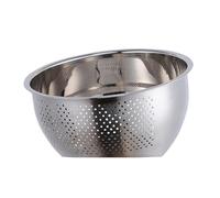 Generic Stainless Steel Rice Washing Bowl with Drainage Design, Argent Large