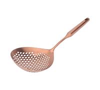Generic Stainless Steel Skimmer Ladle Long Handle Strainer Spoon, High Temperature Skimmer Spoon for French Fries, 304 Stainless Steel 15.7x5.7in (Pink Gold)