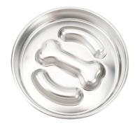 Generic Stainless Steel Slow Feed Dog Bowl, Dog Bowls Slow Feeder Cat Food Can Down Pets Eating 2 Cups 4mm Thickness Pet Food Training for Small Medium Large (Bone Pattern; 22x22x4cm /