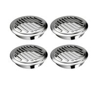 Generic Stainless Steel Soffit Vent, Round Wall Ceiling Vent Cover with 45 Degree Angled Slats and Fly Screen, for Bathroom Kitchen Exhaust Air Ventilation (Aluminum Alloy/Stainless Steel/ABS)