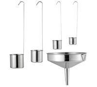 Generic Stainless Steel Wine Ladle Oil Funnel Set 5pcs Kitchen Funnel 50ml 100ml 250ml 500ml Dipper Spoons Wine and Oil Transfer Home Cooking