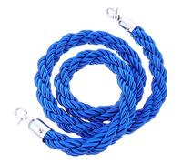 Generic Stanchion Rope 1.5M Twisted Blue Barrier Rope with Hooks for Managing Queues at Trade Shows and Banks