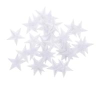 Generic Star Stylish and Beautiful Look Iron-on Patches 30pcs Embroidered White Polyester Fabric Appliques to Decorate Clothes and Cover Holes for Clothes and Hats for Accessories