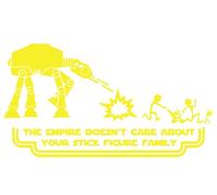 Generic Star.Wars Vs Pencil Figure Family Vinyl Decal Sticker Car Van Truck Window Bumper… (Yellow)
