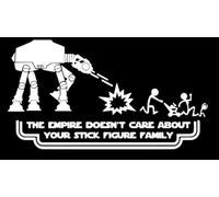 Generic Star Wars Vs Stick Figure Family Vinyl Decal Sticker Car Van Truck Window Bumper… (White)