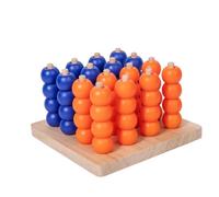 Generic Strategy Board Game Wooden Four in a Row Game Game Logical Thinking Game Educational Puzzle Game Suitable for Parent Child Cognitive Development Holiday Gathering
