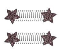 Generic Stretchable Invisible Hair Clips 2Pcs Purple Star Pattern U Pins for Quick Updo Styling and Secure Hair Fixing