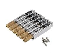 Generic String Lock Bridge Electric Guitar Six-String Fixed Bridge Zinc Alloy Saddles Brass Adjustment Nuts Construction Suitable for Music Production Rehearsal Live Performance, Silver