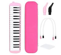 Generic Student Melodica 37 Keys Pure and Full Tone Two Playing Options 3D EVA Hard Case Material: ABS,19.09 * 4.33 * 1.89in (Pink)