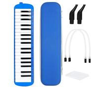 Generic Student Melodica 37 Keys Pure and Full Tone Two Playing Options 3D EVA Hard Case Material: ABS,19.09 * 4.33 * 1.89in (Blue)