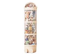 Generic Stuffed Animal Storage Tube - White Three Layers - Space Saving Plush Toys Storage Organizer - Transparent - With Lid - Stackable