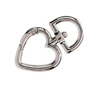 Generic Sturdy 12PCS Heart Shape Swivel Buckles with Press to Open Design, Versatile Crafting Options, and Wide Application for Keys and ID Organization (Silver)