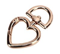 Generic Sturdy 12PCS Heart Shape Swivel Buckles with Press to Open Design, Versatile Crafting Options, and Wide Application for Keys and ID Organization (Golden)