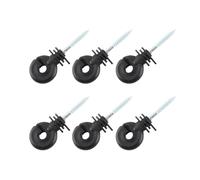 Generic Sturdy Black Plastic Cover Electric Fence Screw Type Ring Insulators 100pcs for Meadow Fence Post Accessory Fix Wire Firmly for Electric Farm