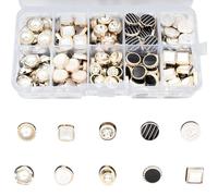 Generic Styles Mixed Pearl Buttons, with Storage Box, One-Hundred Pcs Assorted Pearl Buttons Vintage Plastic for Blouse Cardigan Sweater