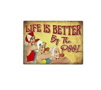 Generic Stylish Pool Rule Sign with Professional Graphics for Safety Awareness in Swimming Pools 8x12inch - Matte Metal Sign to Ensure Everyone's Safety, Applicable for Families (#3)