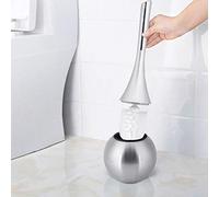 Generic Stylish Toilet Cleaning Brush, Durable ABS Plastic Handle, Stainless Steel Base, for Efficient Cleaning in Bathrooms, 15.0" Size (Silver Base)