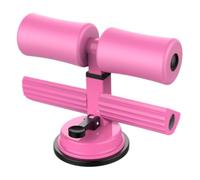 Generic Suction Cup Sit-up Assist Device Abdominal Trainer, Sit-up Tool with Double Bar, Steel, Foam and Rubber, Pink, 16-21cm Height Adjustment for Home Exercise on Smooth Ground