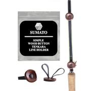 Generic SUMATO Tenkara Line Holder & Hook Keeper, UV Resistant Elastic Rubberband Rings, Kebari Fly Fishing Tool, Easy Adjustable Fishing Pole Hook Keeper, Wood, Plastic, Surface Mount