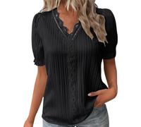 Generic Summer Crop Tops for Women Western Blouse Summer V Neck Plus Size Plus Size Blouses for Women 20-22 UK Ladies Shirts Size 14 with Collar Womens Tops Size 10 Long Sleeve Dress Black