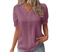 Generic Summer Tops for Women UK Plus Size Work Tops and Blouses Tee Shirt Elegant Lace Plus Size Blouses for Women 20-22 UK Ladies T Shirts Size 22 Multi Packs Womens Tops Size 12 UK