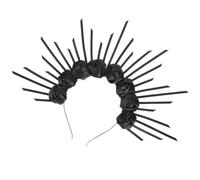 Generic Sunburst Spike Crown Headband for Women, Versatile and Comfortable Black Witch Crown Hair Accessory, for Halloween and Themed Parties