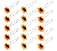 Generic Sunflower Hair Pin Accessories 15Pcs Handmade DIY Materials Realistic Sunflower Hair Clips Set for Women