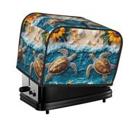 Generic Sunlower Beach Turtle Print 2 Slice Toaster Cover, Dustproof Kitchen Machine Covers Fits Most Standard Toaster, Small Kitchen Appliance, Bread Maker Protector