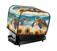 Generic Sunlower Beach Turtle Print 2 Slice Toaster Cover, Dustproof Kitchen Machine Covers Fits Most Standard Toaster, Small Kitchen Appliance, Bread Maker Protector