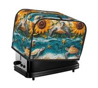Generic Sunlower Beach Turtle Print 2 Slice Toaster Cover, Dustproof Kitchen Machine Covers Fits Most Standard Toaster, Small Kitchen Appliance, Bread Maker Protector