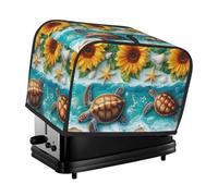 Generic Sunlower Beach Turtle Print 2 Slice Toaster Cover, Dustproof Kitchen Machine Covers Fits Most Standard Toaster, Small Kitchen Appliance, Bread Maker Protector