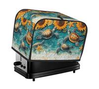 Generic Sunlower Beach Turtle Print 2 Slice Toaster Cover, Dustproof Kitchen Machine Covers Fits Most Standard Toaster, Small Kitchen Appliance, Bread Maker Protector
