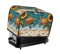 Generic Sunlower Beach Turtle Print 2 Slice Toaster Cover, Dustproof Kitchen Machine Covers Fits Most Standard Toaster, Small Kitchen Appliance, Bread Maker Protector