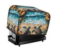 Generic Sunlower Beach Turtle Print 2 Slice Toaster Cover, Dustproof Kitchen Machine Covers Fits Most Standard Toaster, Small Kitchen Appliance, Bread Maker Protector