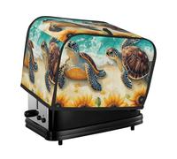 Generic Sunlower Beach Turtle Print 2 Slice Toaster Cover, Dustproof Kitchen Machine Covers Fits Most Standard Toaster, Small Kitchen Appliance, Bread Maker Protector